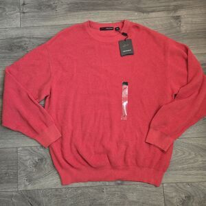 Greg Norman Red 100% Cotton Waffle Knit Sweater XXL NWT Muted Red Classic Fit